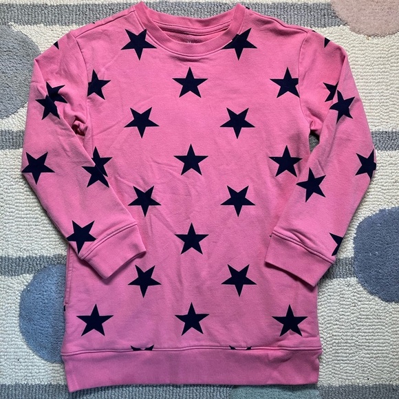 Primary Kids Star Sweatshirt (Size 6-7, Pink with Navy Stars, Pockets!) - Picture 1 of 9